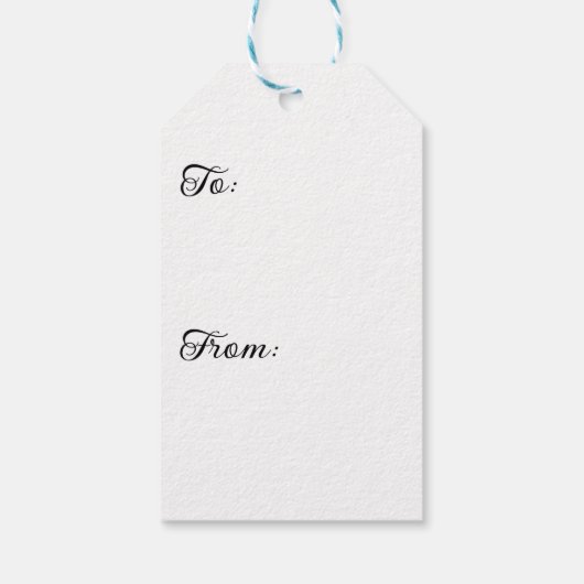 青いダマスク ギフトタグ (裏面)