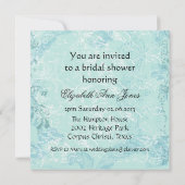 青いダマスク＆スワール 招待状 (裏面)