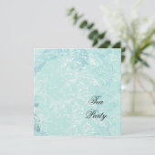 青いダマスク＆スワール 招待状 (スタンド正面)