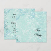 青いダマスク＆スワール 招待状 (正面/裏面)