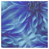 青いダリアの花模様 ファブリック (クローズアップ)