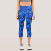 青いダリア王室のス – フローラデザイン, カプリレギンス (正面)