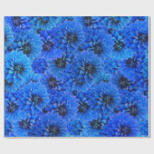 青いダリア王室のス – フローラデザイン, ラッピングペーパー (フラット)