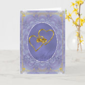 青いダリア-お祝い カード (黄色い花)