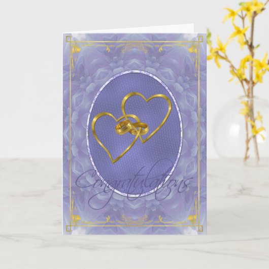 青いダリア-お祝い カード (黄色い花)