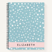 青いダルマチアンスポット、ダルマチアンドット、あなたの名前 ノートブック (正面)