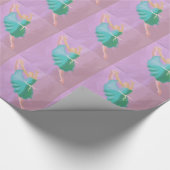 青いダンスの跳躍 ラッピングペーパー (角)