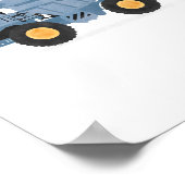 青いダンプトラック建設車両装飾 ポスター (角)