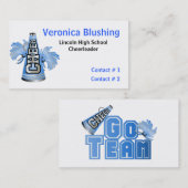 青いチアリーダービジネス/テレホンカード コーリングカード (正面/裏面)