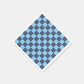 青いチェッカー スタンダードカクテルナプキン (角)