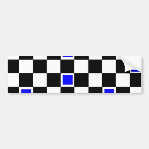 青いチェッカー バンパーステッカー