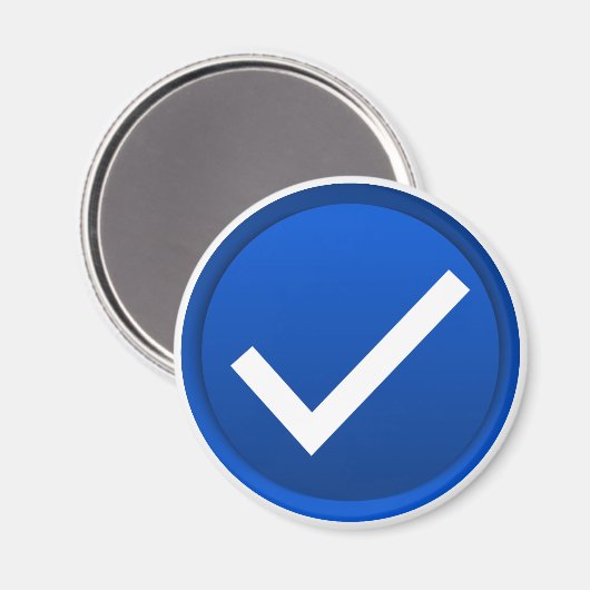 青いチェックマーク記号 マグネット (正面/裏面)