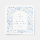 青いチノワジェリー結婚アーチの紙ナプキン スタンダードカクテルナプキン (正面)