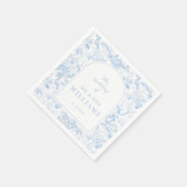 青いチノワジェリー結婚アーチの紙ナプキン スタンダードカクテルナプキン (角)