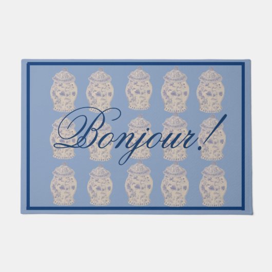 青いチノワセリージンジャージャードゥー ドアマット (正面)