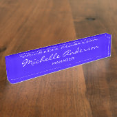 青いチャームプロフェッショナルスクリプトマネージャ銘板 デスクネームプレート (側面)