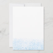 青いチュチュを着たかわいい小さな茶色の髪のバレリーナ 招待状 (裏面)