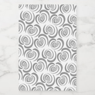 青いチューリップシェードのグレー フードラベル