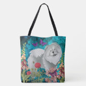 青いチョウのトートまたはクロスボディ トートバッグ (裏面)