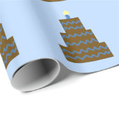 青いチョコレートお誕生日ケーキの包装紙 ラッピングペーパー (ロールコーナー)