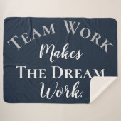 青いチームワークで白く輝く夢の仕事 シェルパブランケット (正面(横))