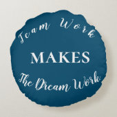 青いチームワークで白く輝く夢の仕事 ラウンドクッション (裏面)