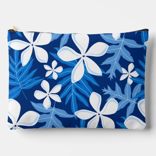 青いティアパターン アクセサリーポーチ (正面)