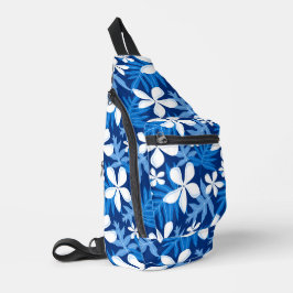 青いティアパターン スリングバッグ