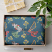 青いティッシュペーパーのウェールズの衣裳そして紋章 薄葉紙 (ギフト)