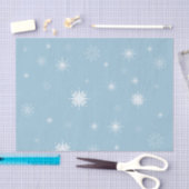 青いティッシュペーパーの雪片 薄葉紙 (クラフト)