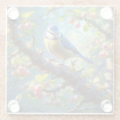 青いティット1 ガラスコースター (裏面)