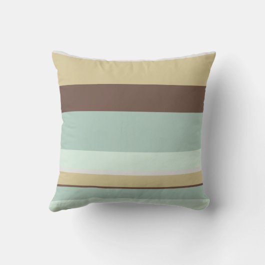 青いティーカップのストライプのな枕 クッション (裏面)