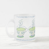 青いティーセットのマグ フロストグラスマグカップ (左)