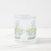 青いティーセットのマグ フロストグラスマグカップ (中央)