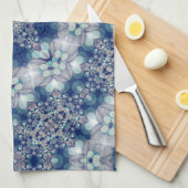 青いティール（緑がかった色）のボヘミアのコテージの国の台所タオル キッチンタオル (四つ折り)