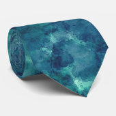 青いティール(緑がかった色)の水の色の抽象化 ネクタイ (ロール)