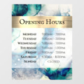 青いティール（緑がかった色）の水の色を開く時間ウィンドウにしがみつく ウィンドウサイン (シート)