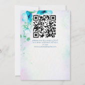 青いティール（緑がかった色）の結婚緑の花のフローラをすべて1つ 招待状 (裏面)