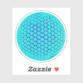 青いティール(緑がかった色)の花の生活、おびえたジオメトリ シール (シート)