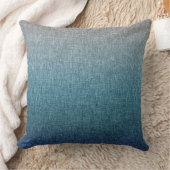 青いティール(緑がかった色)グレーのハッチングパターンの抽象芸術 クッション (ブランケット)