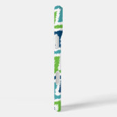 青いティール(緑がかった色)緑の対角線ジグザグイカットパターン Case-Mate iPhoneケース (裏面 / 右)