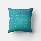 青いティール(緑がかった色) DNAパターン クッション (裏面)