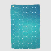 青いティール（緑がかった色） DNAパターン ゴルフタオル (正面)