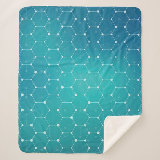 青いティール（緑がかった色） DNAパターン シェルパブランケット (正面)