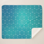 青いティール（緑がかった色） DNAパターン シェルパブランケット (正面(横))