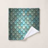 青いテクスはかりで測モダンチャ バスタオルセット (ウォッシュタオル)