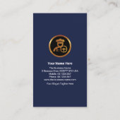 青いテクススタイリッシュチャグランジ金ゴールドラインショーファ 名刺 (裏面)