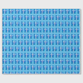 青いテクスチャのクロスタイル –  ラッピングペーパー (フラット)