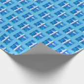 青いテクスチャのクロスタイル –  ラッピングペーパー (角)