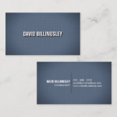 青いテクスチャのシャープでクリーンなシャドウ文字 名刺 (正面/裏面)